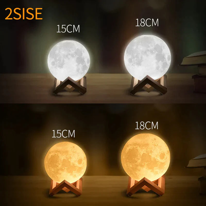 MOON LAMP, 3D PRINTING MOON NIGHT LIGHT WITH STAND TOUCH